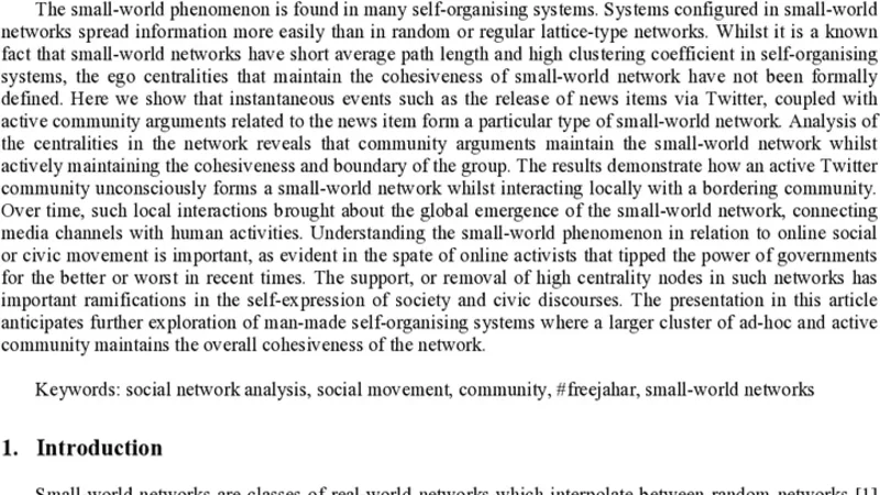 Local Interactions and the Emergence of a Twitter Small-World Network