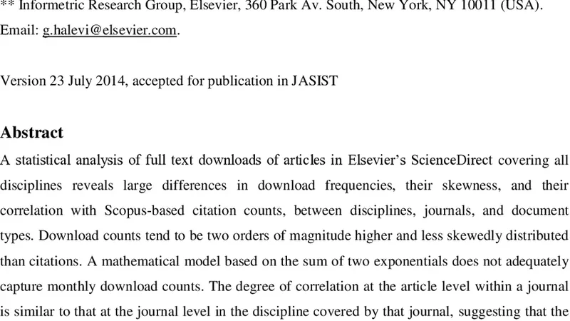 On full text download and citation distributions in scientific-scholarly   journals