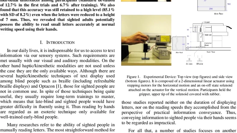 Manual Character Transmission by Presenting Trajectories of 7mm-high   Letters in One Second