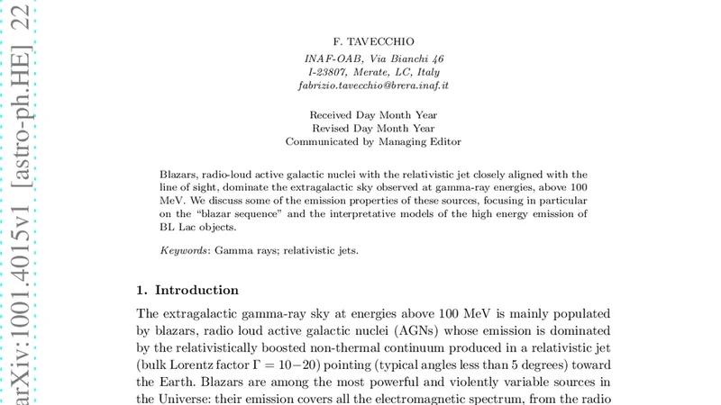 감마선 AGN 블레이저의 비밀