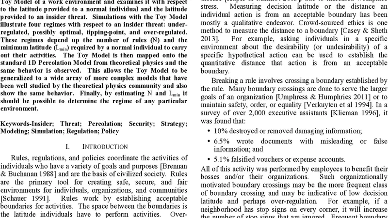 Percolation Model of Insider Threats to Assess the Optimum Number of   Rules