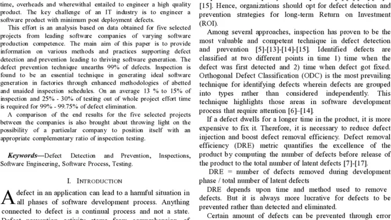 소프트웨어 결함 예방을 통한 품질 혁신 전략