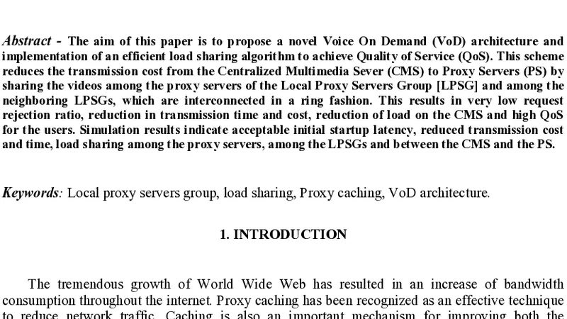 협동 프록시 서버 기반 VoD 아키텍처와 효율적 부하 공유 기법