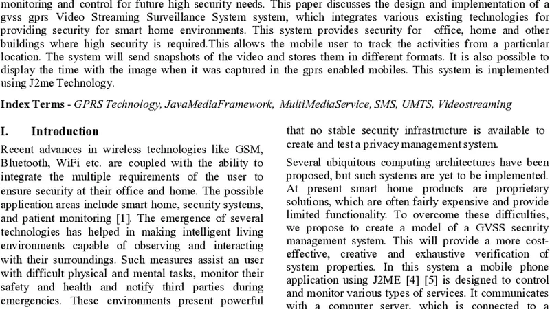 스마트 홈을 위한 GPRS 영상 스트리밍 감시 시스템