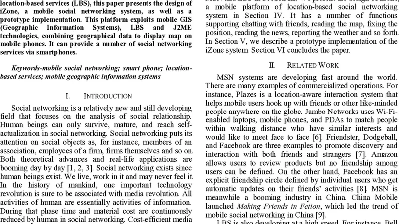 iZone: A Location-Based Mobile Social Networking System