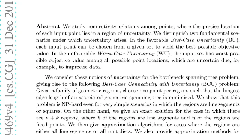 Connectivity graphs of uncertainty regions