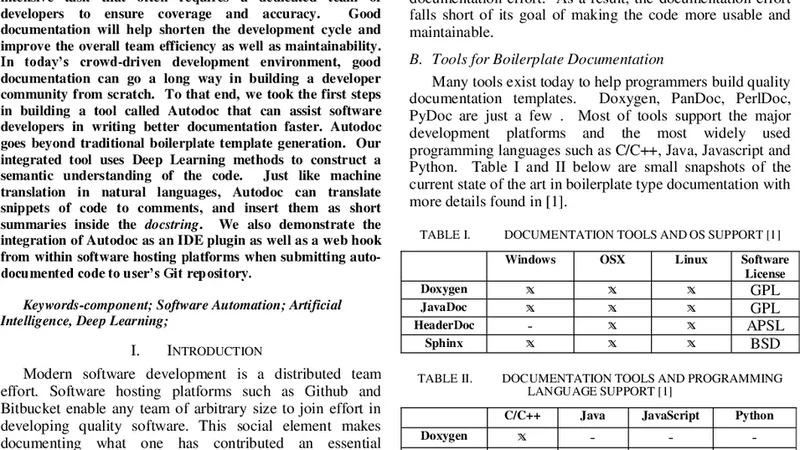 Auto-Documenation for Software Development