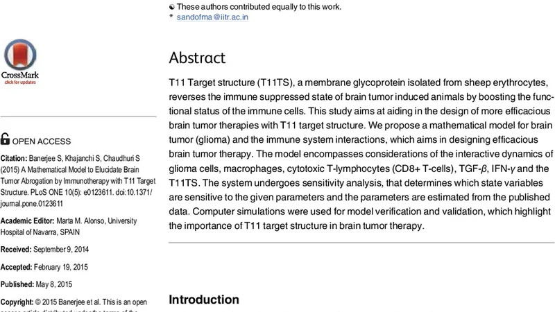 Mathematical modeling to elucidate brain tumor abrogation by   immunotherapy with T11 target structure