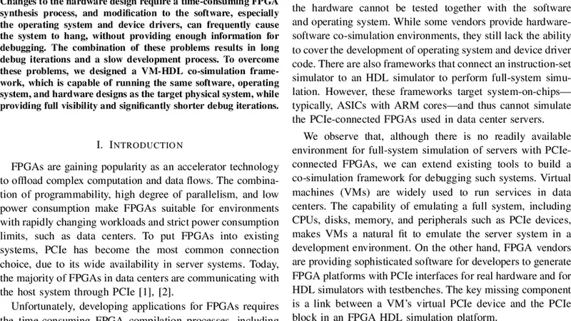 A VM-HDL Co-Simulation Framework for Systems with PCIe-Connected FPGAs
