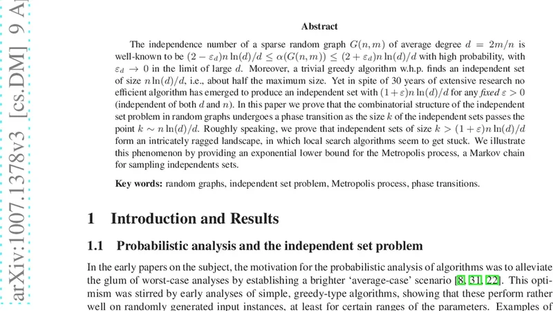On independent sets in random graphs