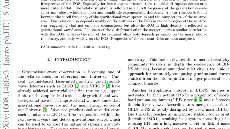 Gravitational waves from nonspinning black hole-neutron star binaries:   dependence on equations of state
