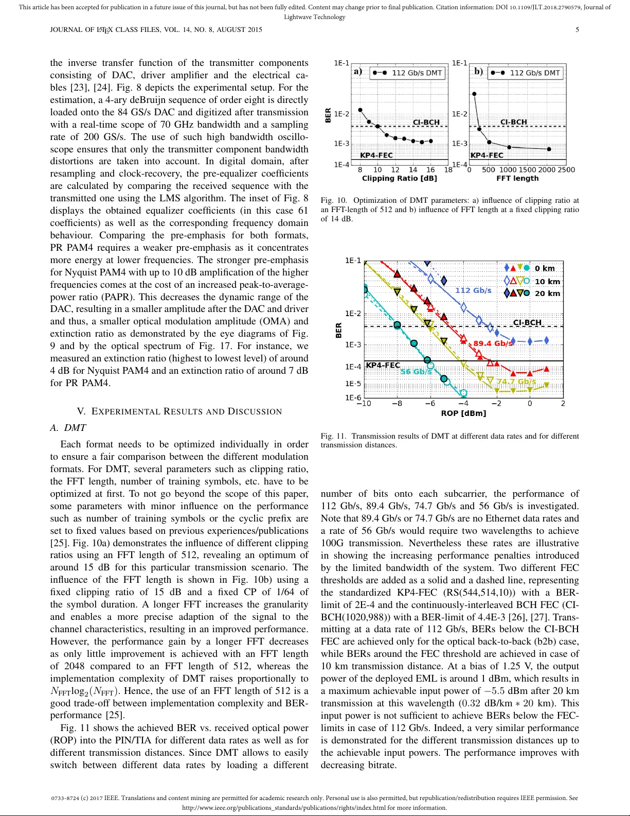 112Gbps 프론트홀 전송을 위한 DMT·Nyquist·Partial‑Response PAM4 성능 비교