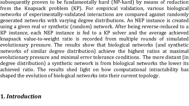 The Topology of Biological Networks from a Complexity Perspective