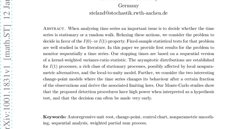 시계열 단위근과 정상성 실시간 감시 절차