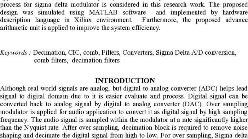 고성능 디시메이션 및 VLSI 구현 종합 고찰