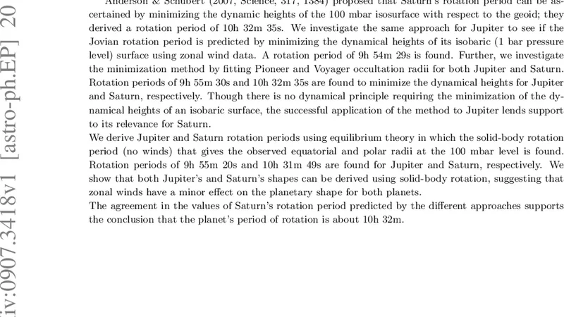 Jupiter and Saturn Rotation Periods