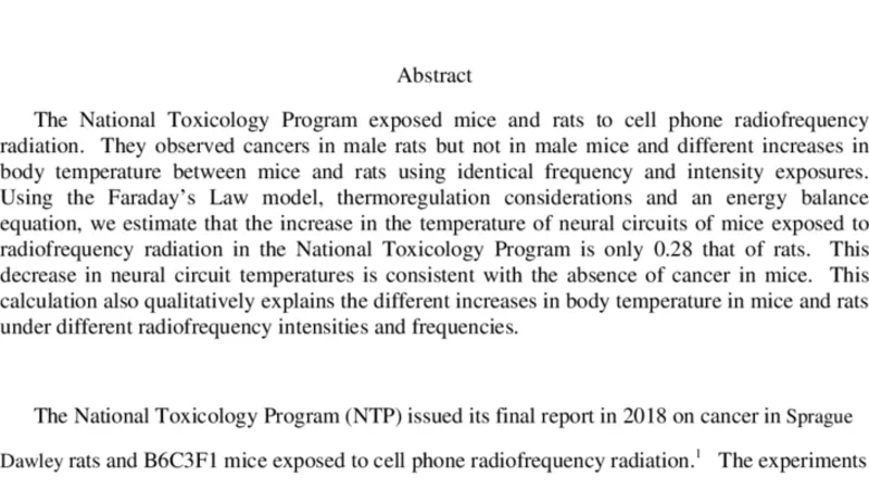 Energy Balance in Cell Phone Radiofrequency Radiation Exposed Mice and   Rats
