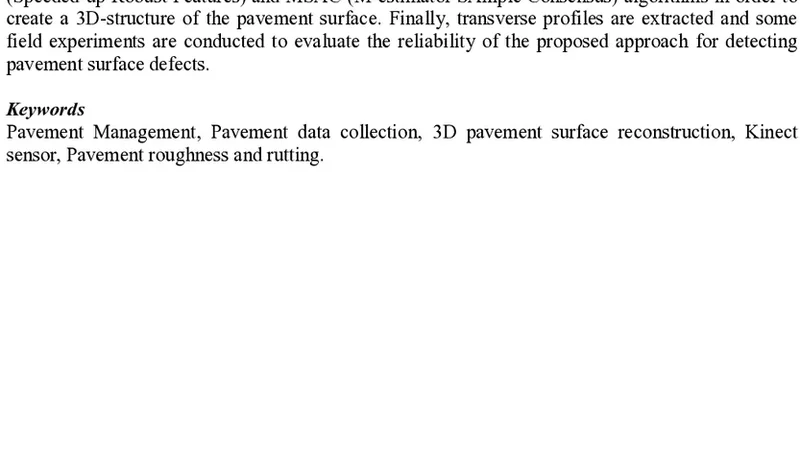 3D pavement surface reconstruction using an RGB-D sensor