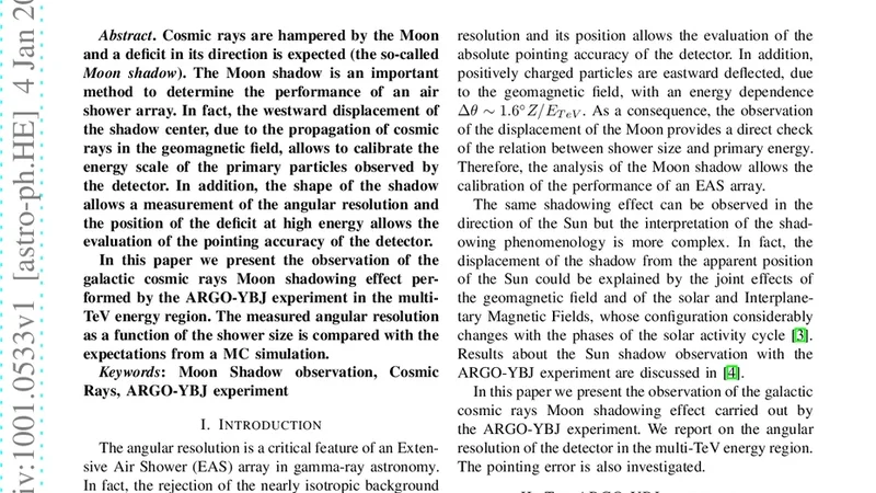 ARGO YBJ로 본 은하계 우주선 달 그림자 관측