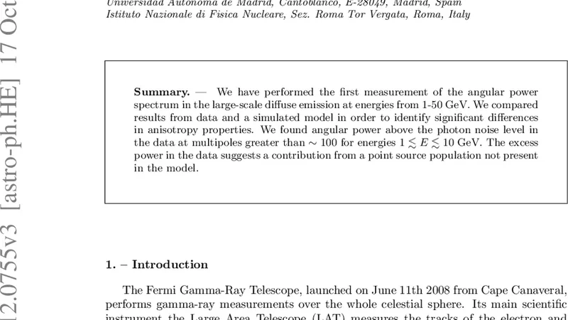 대규모 확산 감마선 방출의 비등방성 측정