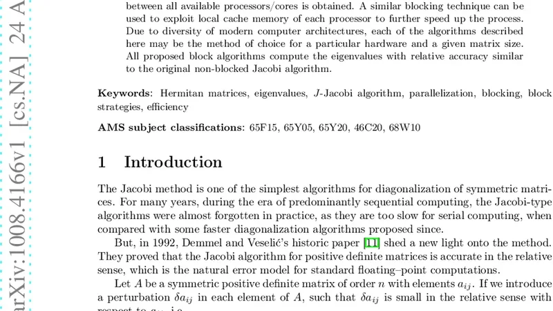 삼중 레벨 병렬 J자코비 알고리즘을 이용한 에르미트 행렬 고유값 고유벡터 계산