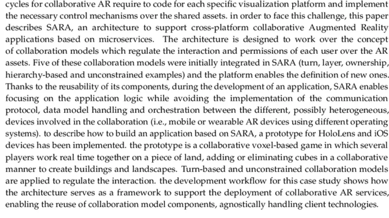 다중플랫폼 협업 AR을 위한 마이크로서비스 기반 SARA 아키텍처