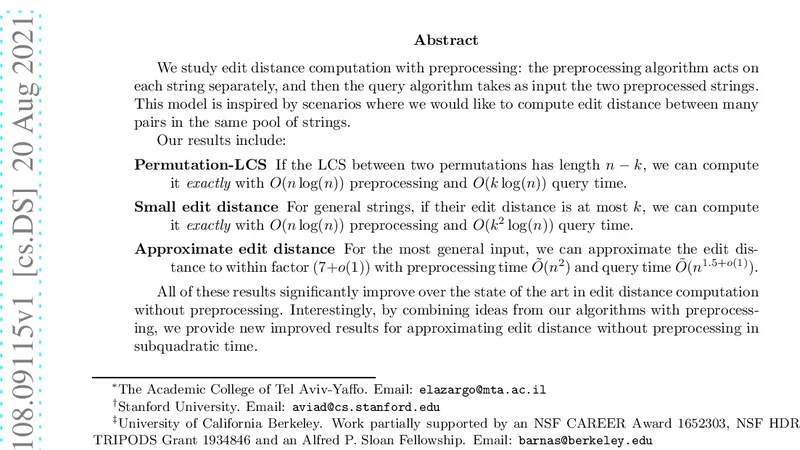 Does preprocessing help in fast sequence comparisons?