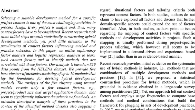 하이브리드 개발 방법 선택을 위한 컨텍스트 요인 탐색