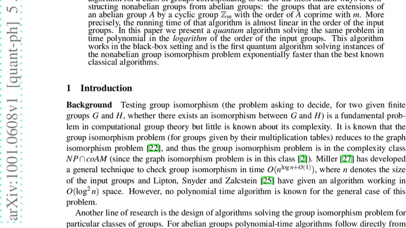 비가역군 동형성 문제를 위한 초고속 양자 알고리즘