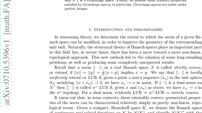 그루엔하게 콤팩트 공간이 보장하는 엄격 볼록 이중 노름