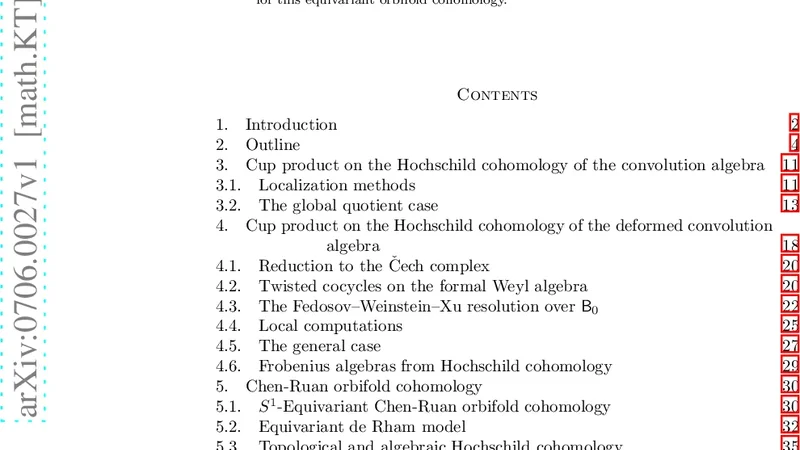 오비폴드 컵 곱과 호흐코흐 공동동형의 환 구조