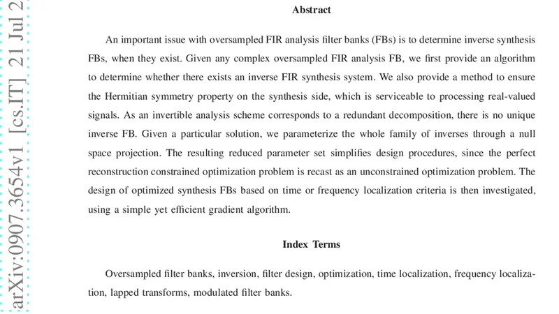 Optimization of Synthesis Oversampled Complex Filter Banks