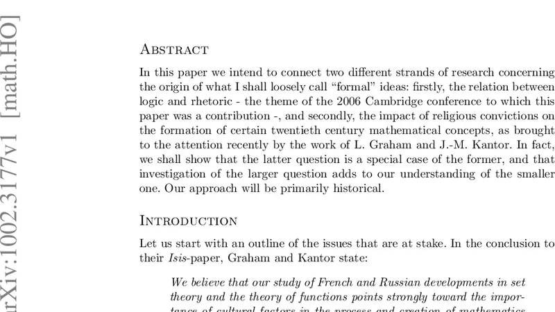 Infinity and the Sublime