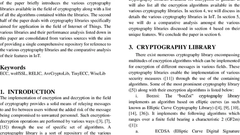 Comparative Analysis of Cryptography Library in IoT