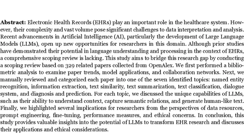 LLM을 활용한 전자의무기록 연구 동향 종합 고찰