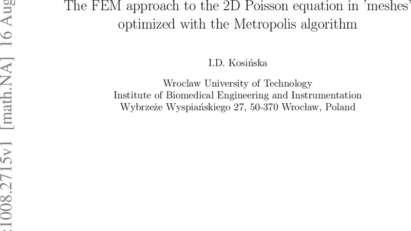 메트로폴리스 알고리즘 기반 2차원 포아송 방정식 FEM 해법