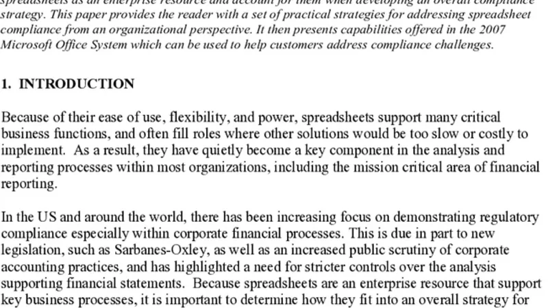스프레드시트 규정 준수 과제 해결 전략