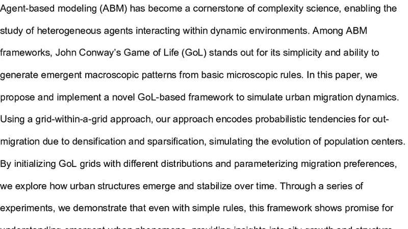 콘웨이 라이프 기반 도시 이주 시뮬레이션 모델