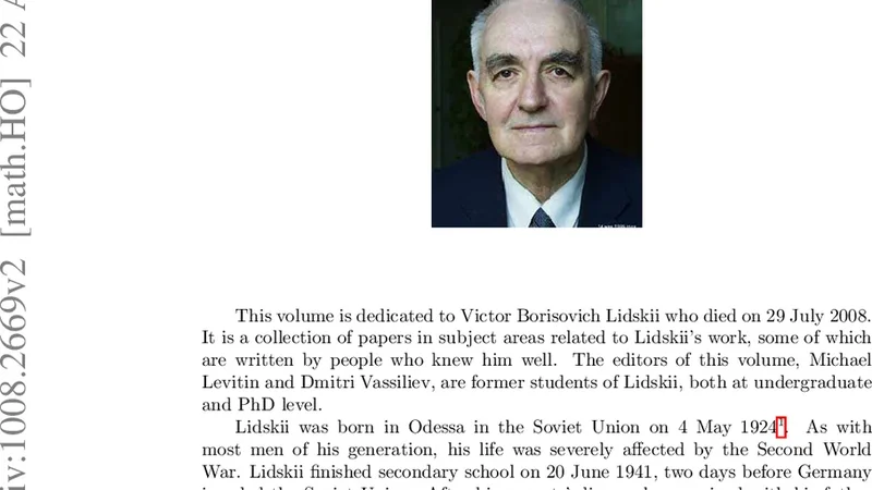 Victor Borisovich Lidskii (1924-2008)