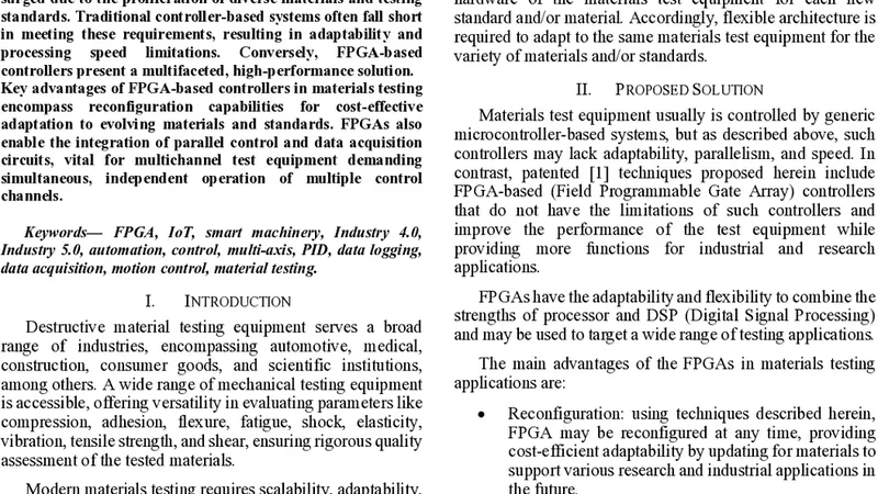 FPGA-Based Material Testing Machine Controller