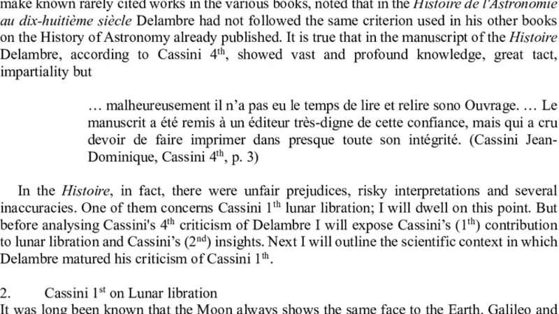 A Cassini pamphlet against Delambre on lunar libration and other issues