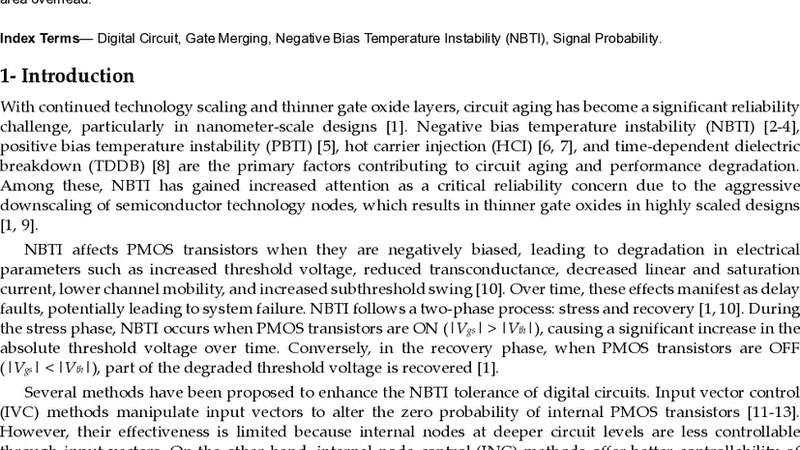 OptGM: An Optimized Gate Merging Method to Mitigate NBTI in Digital Circuits