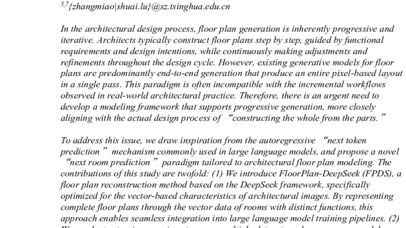 FloorPlan-DeepSeek (FPDS): A multimodal approach to floorplan generation using vector-based next room prediction