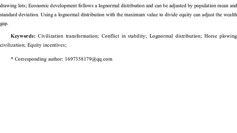 The gradual transformation of inland areas - human plowing, horse plowing and equity incentives