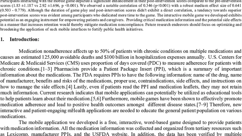 Enhanced knowledge retention through MedScrab: an interactive mobile game