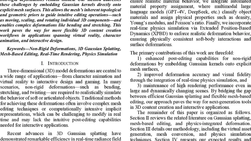 Enhancing non-Rigid 3D Model Deformations Using Mesh-based Gaussian Splatting