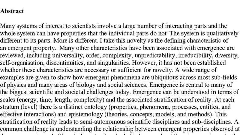 현상의 새벽: 물리·생물·사회·컴퓨터 과학을 잇는 창발 연구