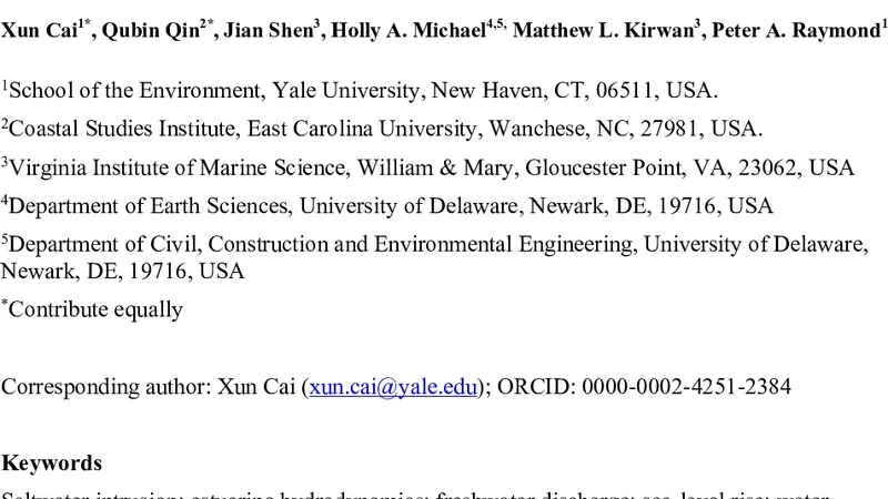 Defending Saltwater Intrusion: The Freshwater Pushback