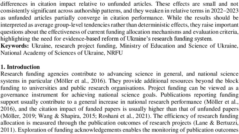 Funding, authorship patterns and citation impact of articles funded by Ukrainian agencies before and during Russia's full-scale war (2020-2023)