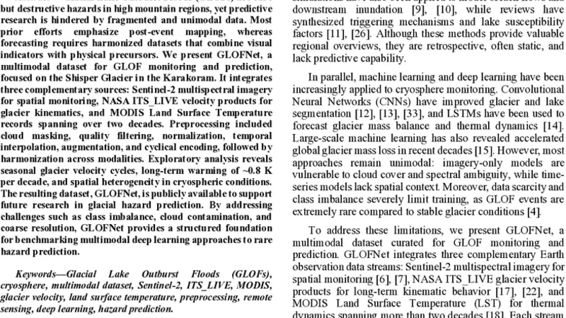 GLOFNet- A Multimodal Dataset for GLOF Monitoring and Prediction